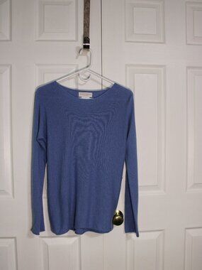 Bianco & Blue Italy Women's Long Sleeve Knit Blue Sweater